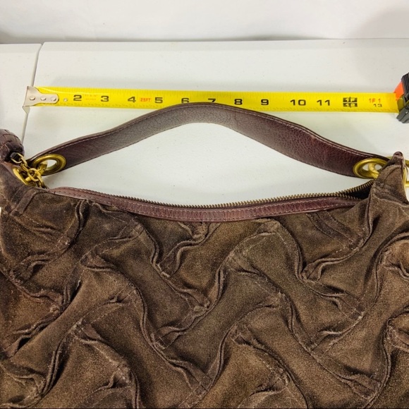 Cole Hann Brown Leather Herringbone Satchel ** - Picture 5 of 7